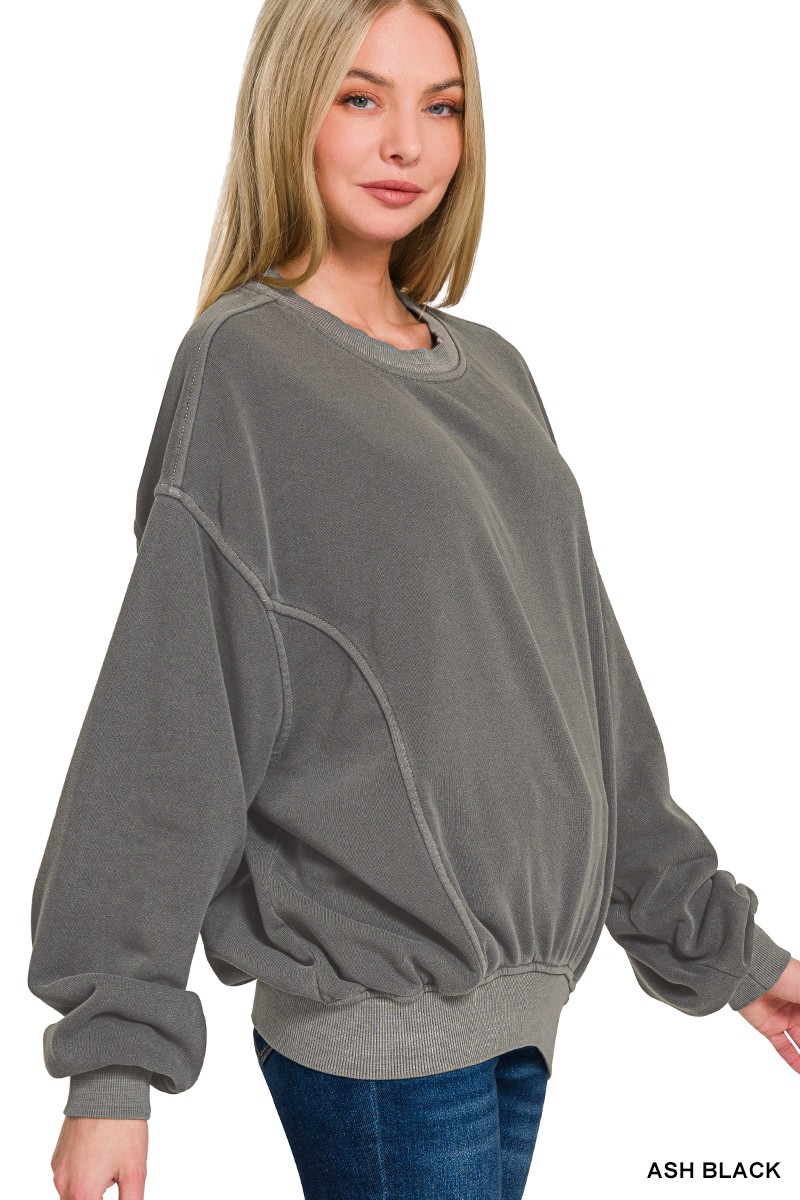 Soft Fleece Pigment Dye Pullover