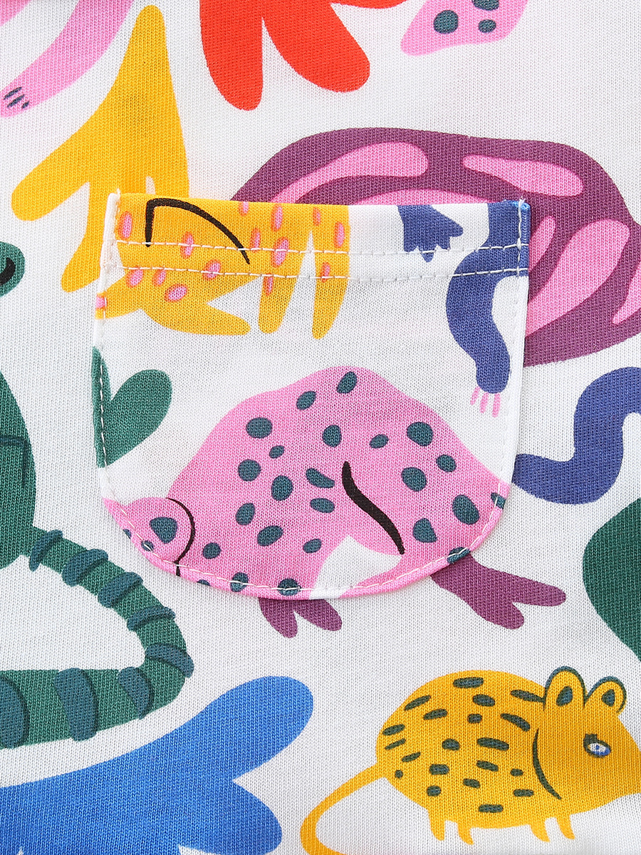Children's Animal Print Short Sleeve Dress 4