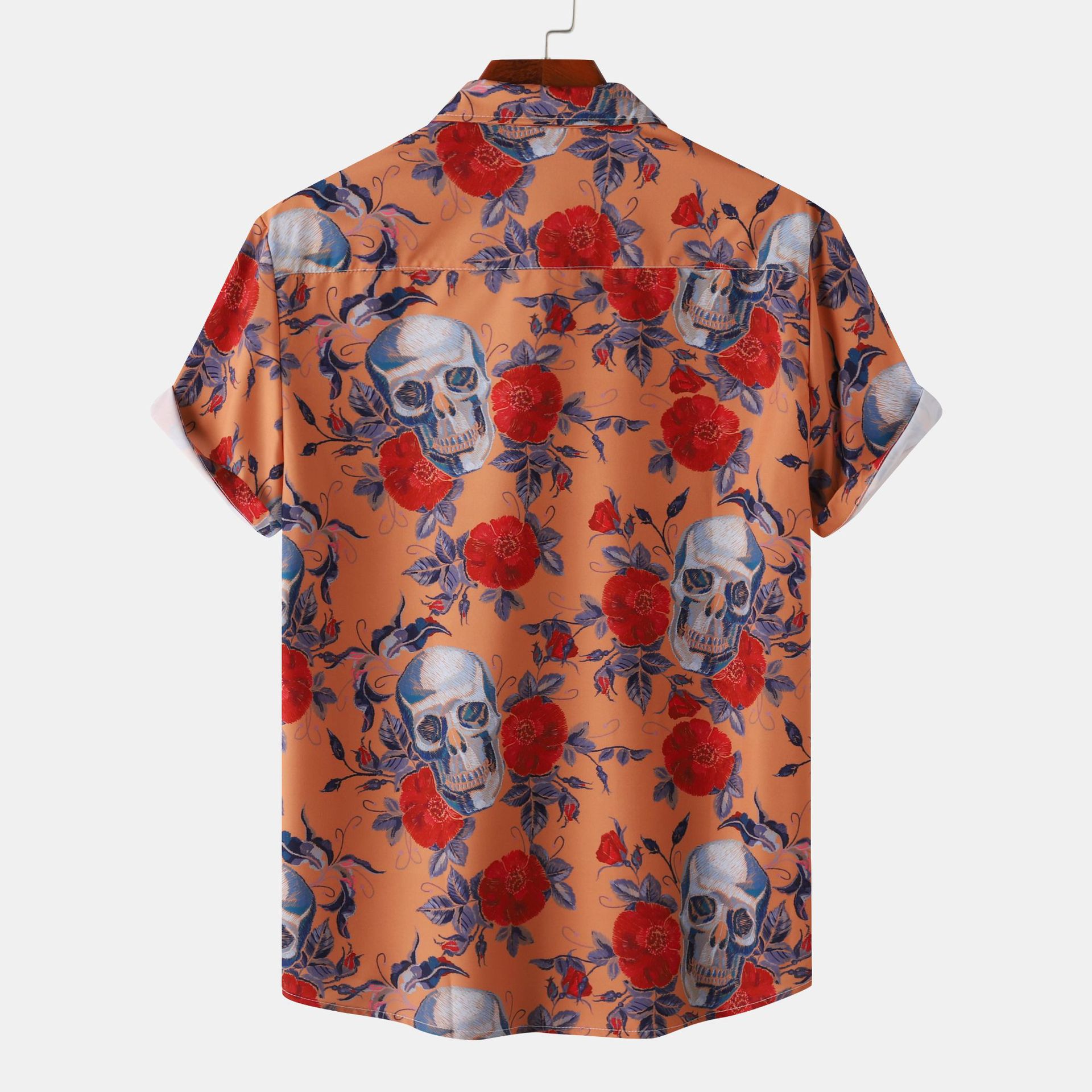 Men's Full Size Printed Short Sleeve Casual Shirt Plus Size