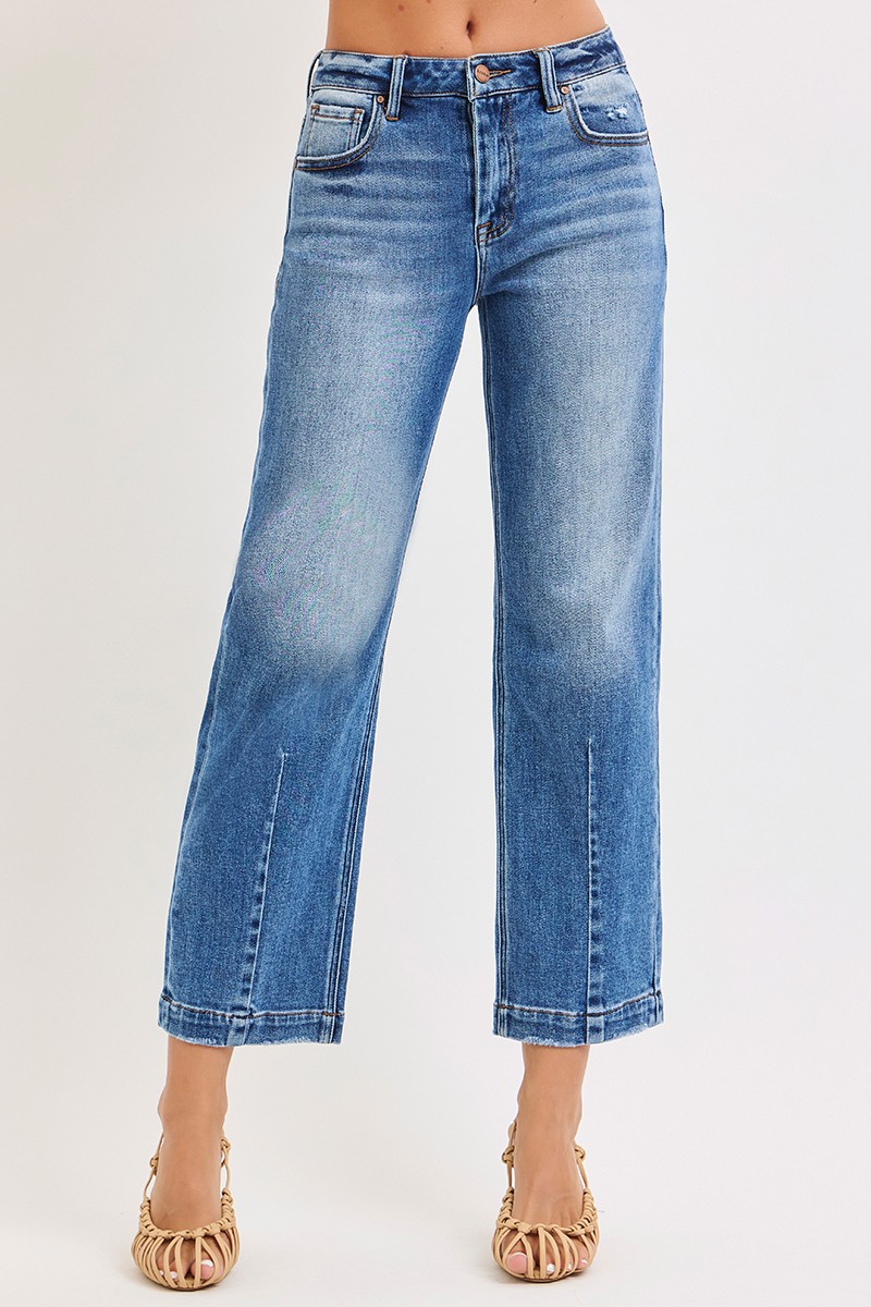 Risen High Rise Crop Boyfriend Tapered Jeans