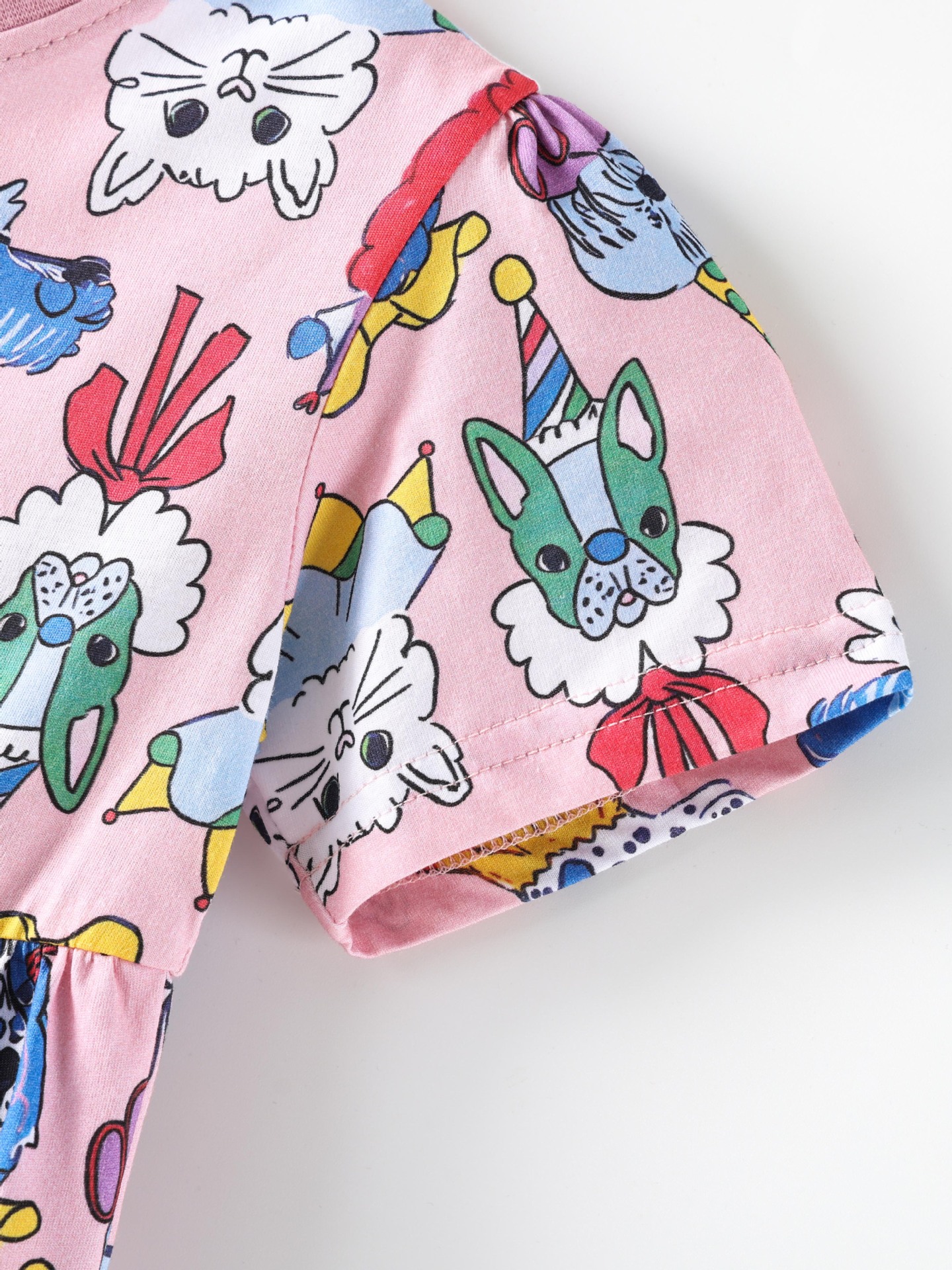 Children's Cartoon Print Short Sleeve Dress 4