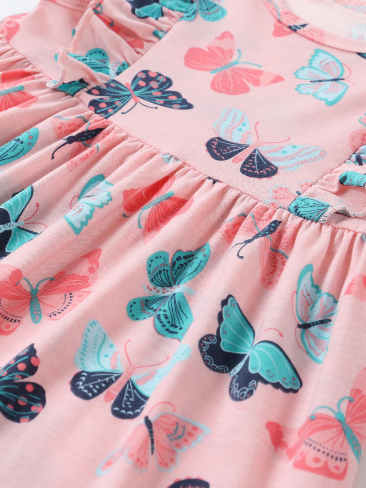 Children's Butterfly Print Ruffle Sleeve Dress 3