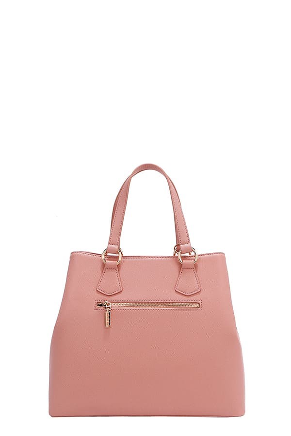 Monogram Pattern Handbag with Rhinestones Decor