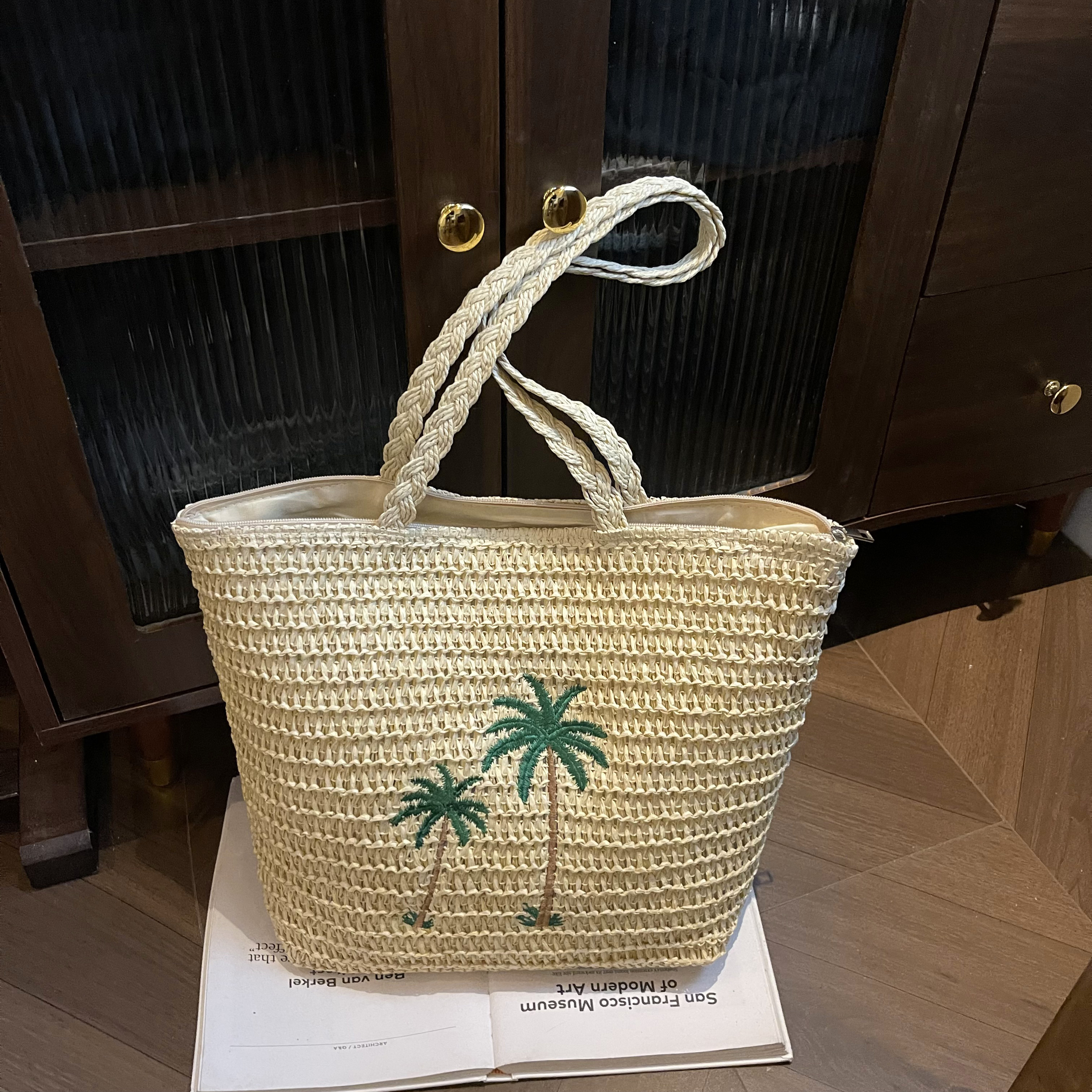 Palm Tree Woven Straw Shoulder Bag 2