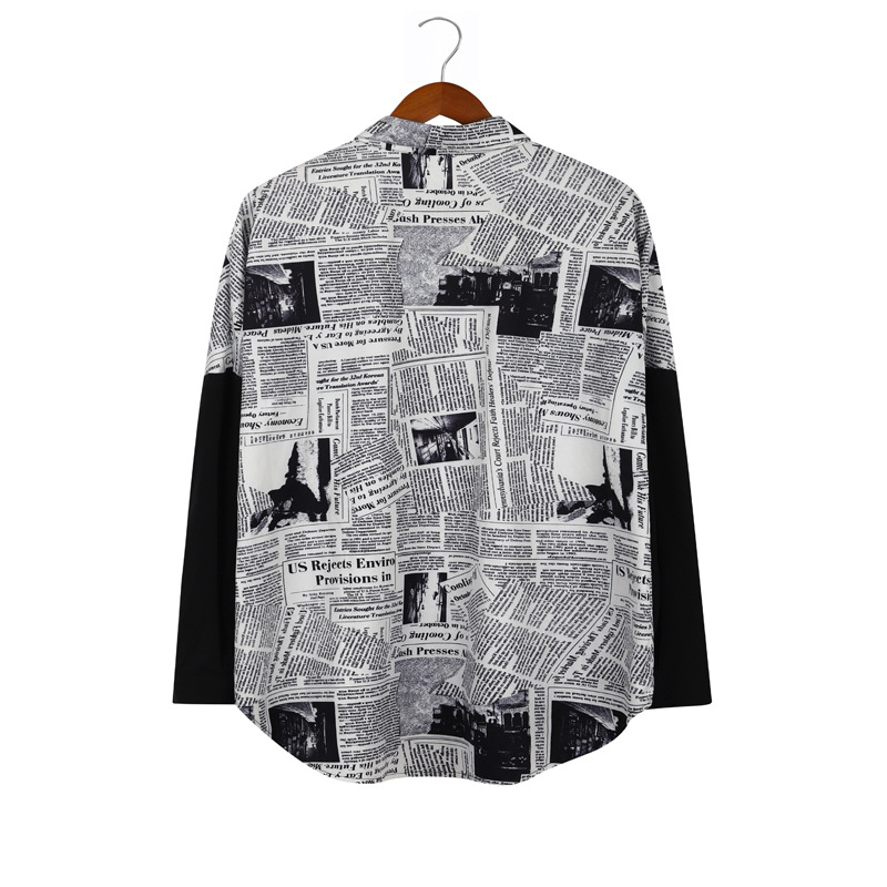 Men's Full Size Contrast Sleeve Button-Up Shirt Plus Size