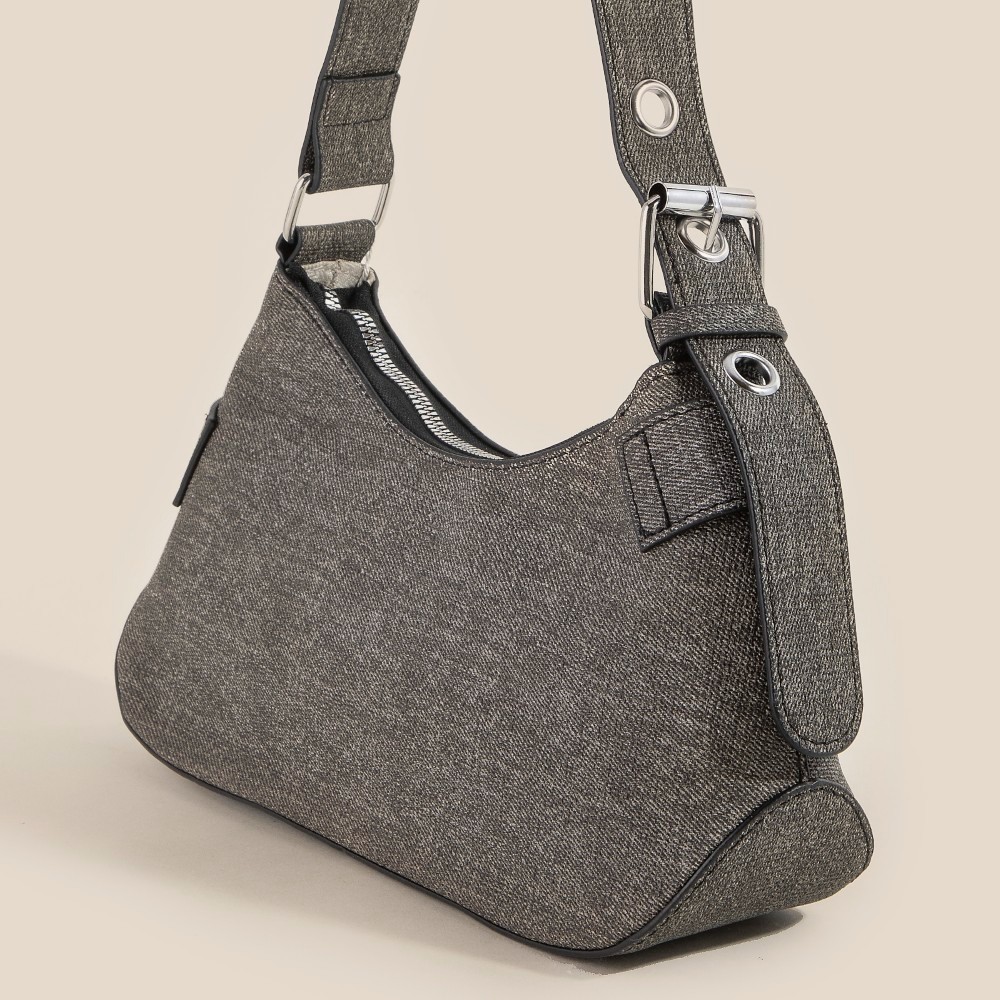 Fame Denim Belt Accent Shoulder Bag