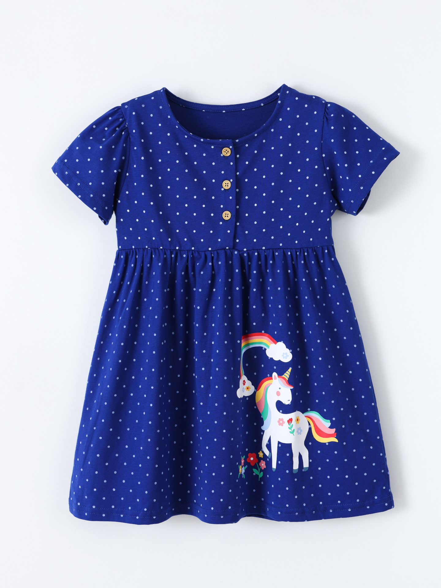 Children's Polka Dot Unicorn Rainbow Dress 2