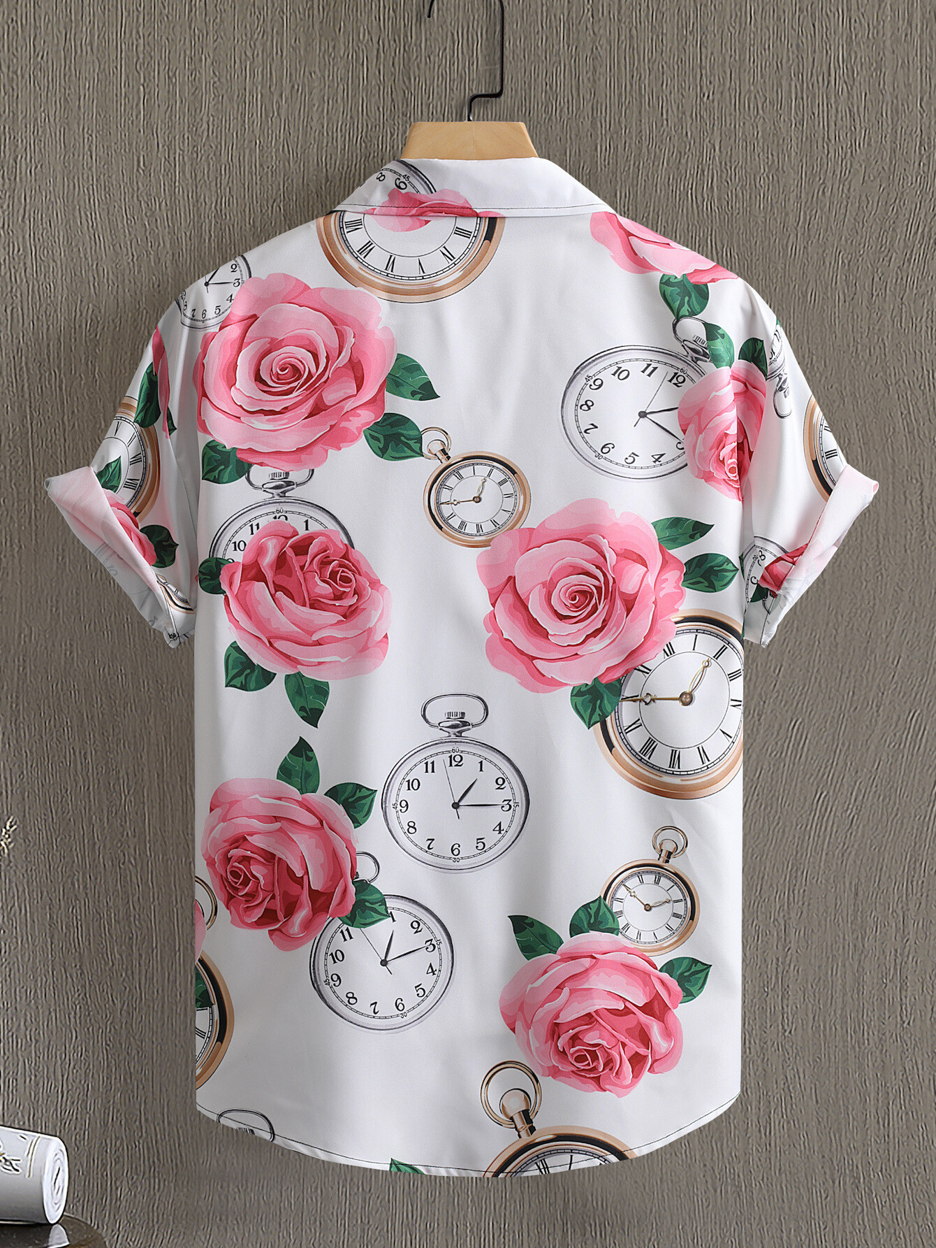 Men's Printed Button Up Short Sleeve Shirt