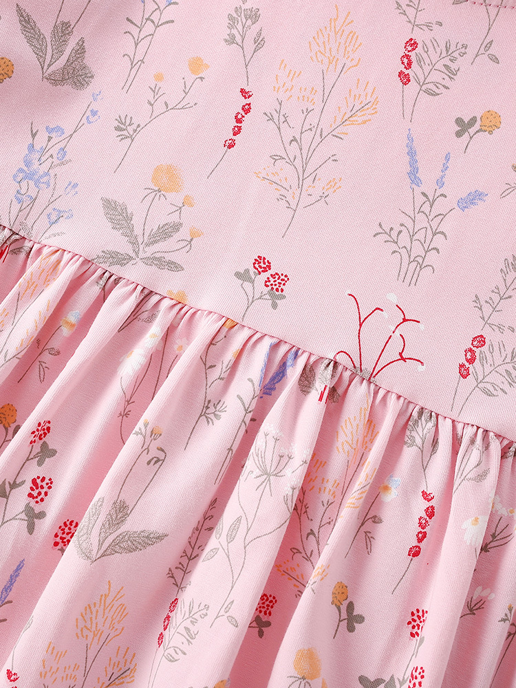 Children's Floral Print A-Line Dress 4