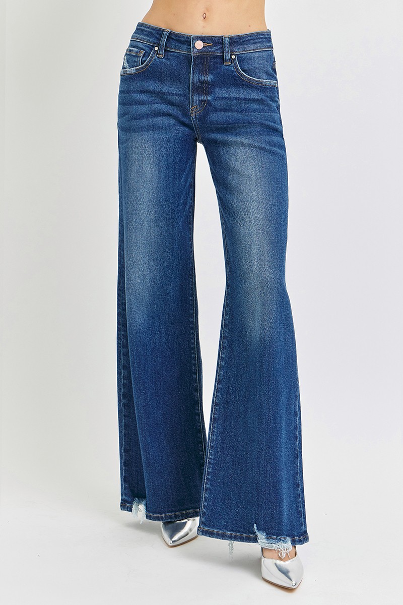 Risen Full Size Mid Rise Wide Jeans Plus Size