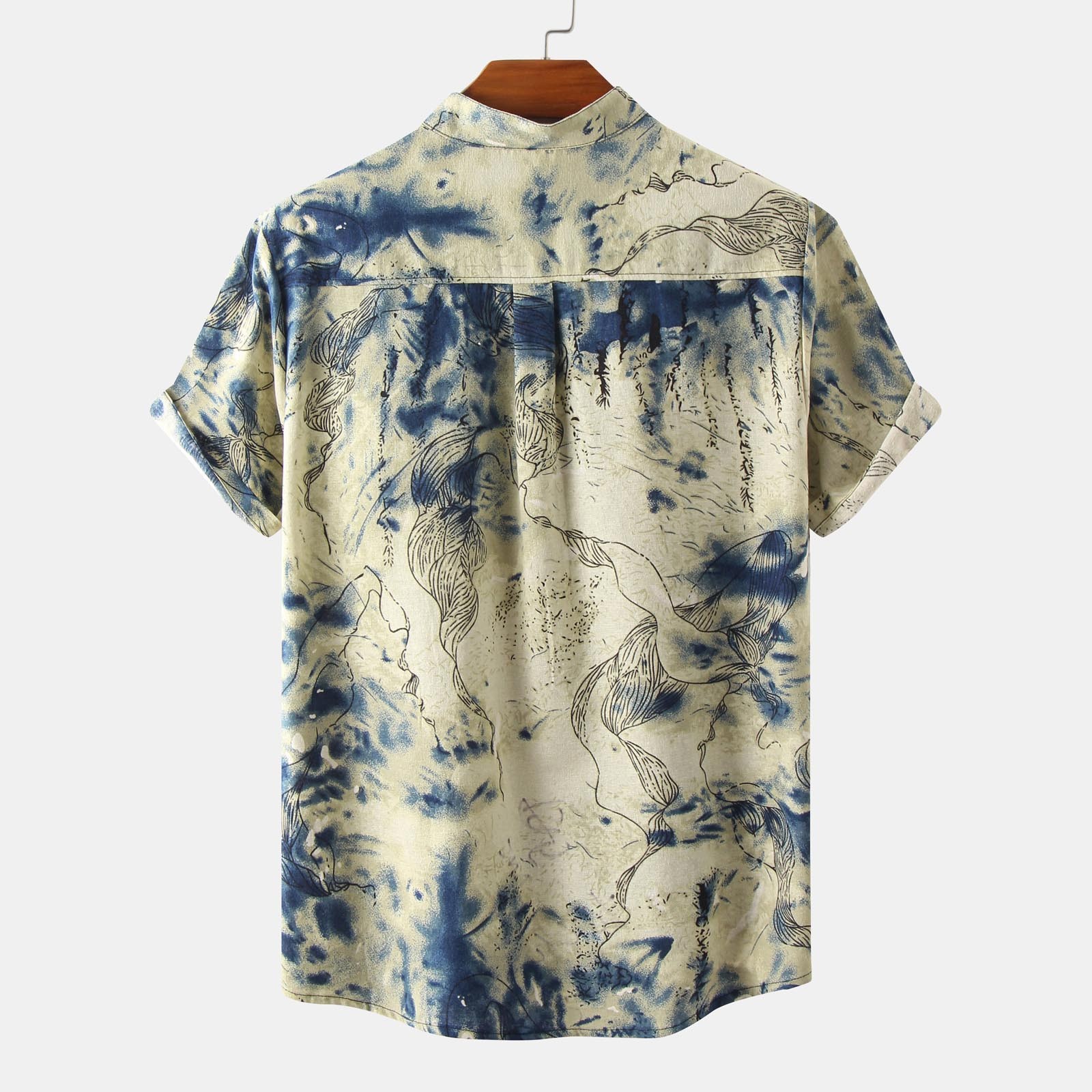 Men's Vintage Print Short Sleeve Shirt