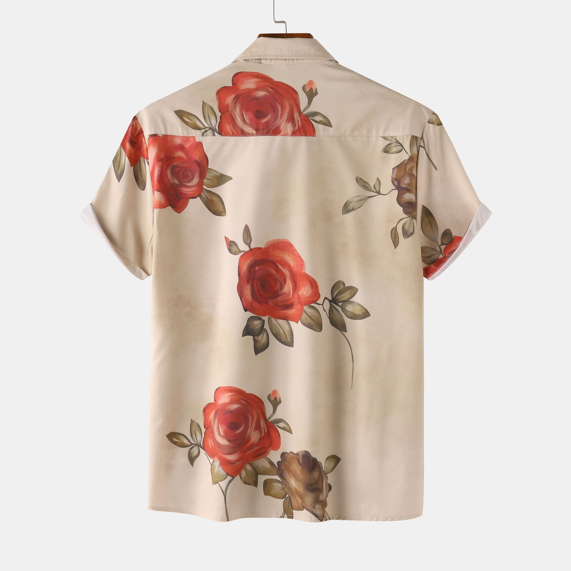 Men's Printed Button Up Short Sleeve Shirt