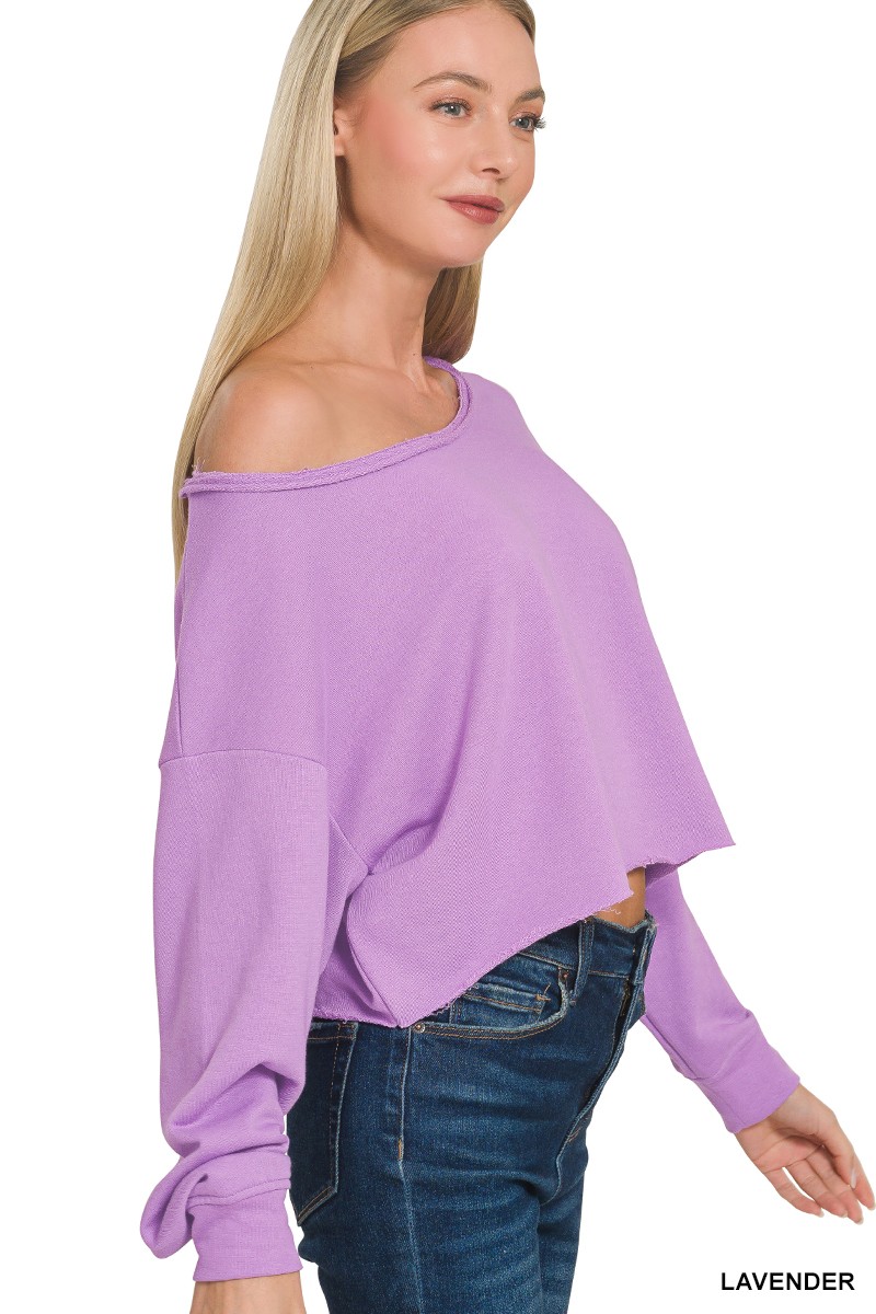 French Terry Boatneck Crop Top