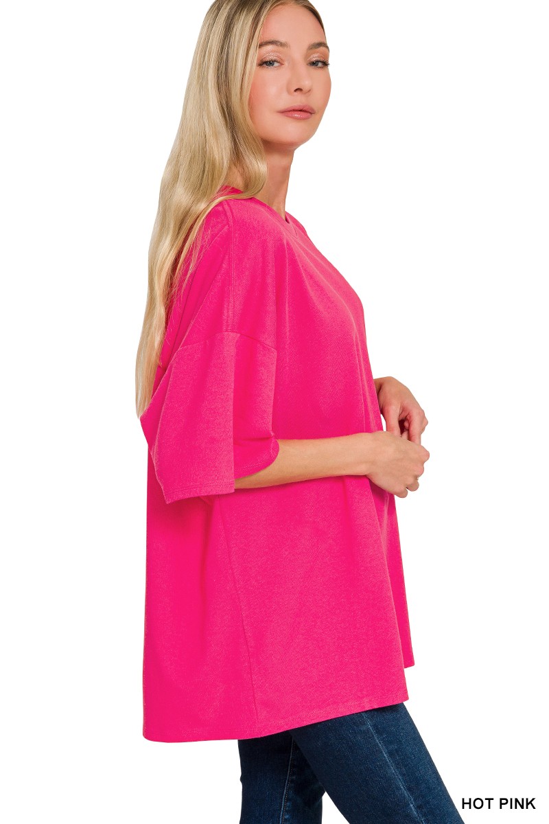 Cotton Short Sleeve Oversized Tunic Tee