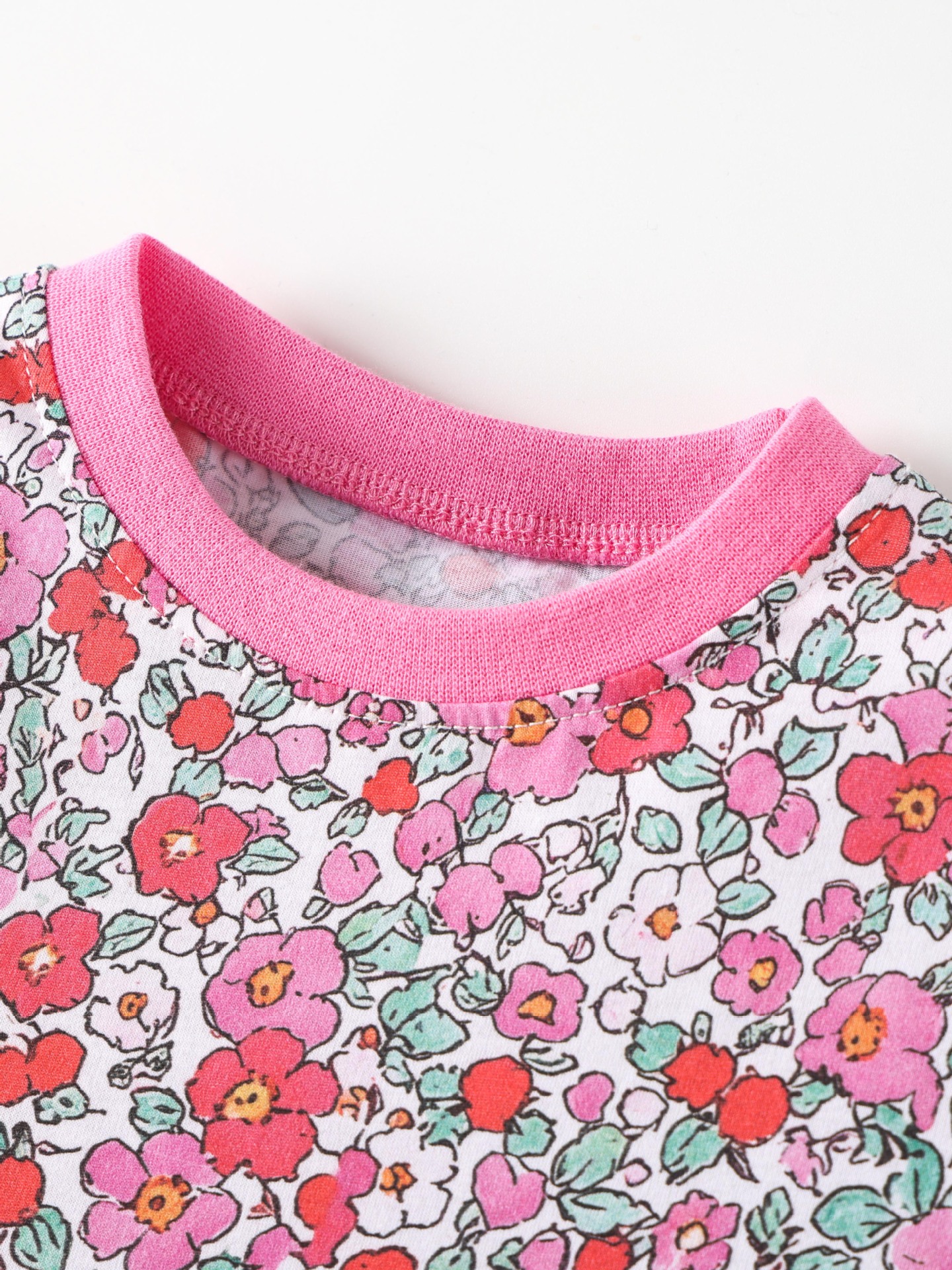 Children's Floral Print Short Sleeve A-Line Dress 3