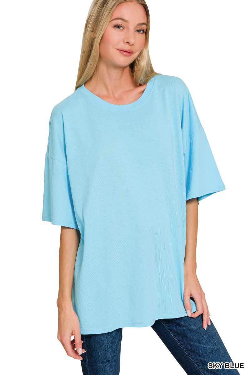 Cotton Short Sleeve Oversized Tunic Tee
