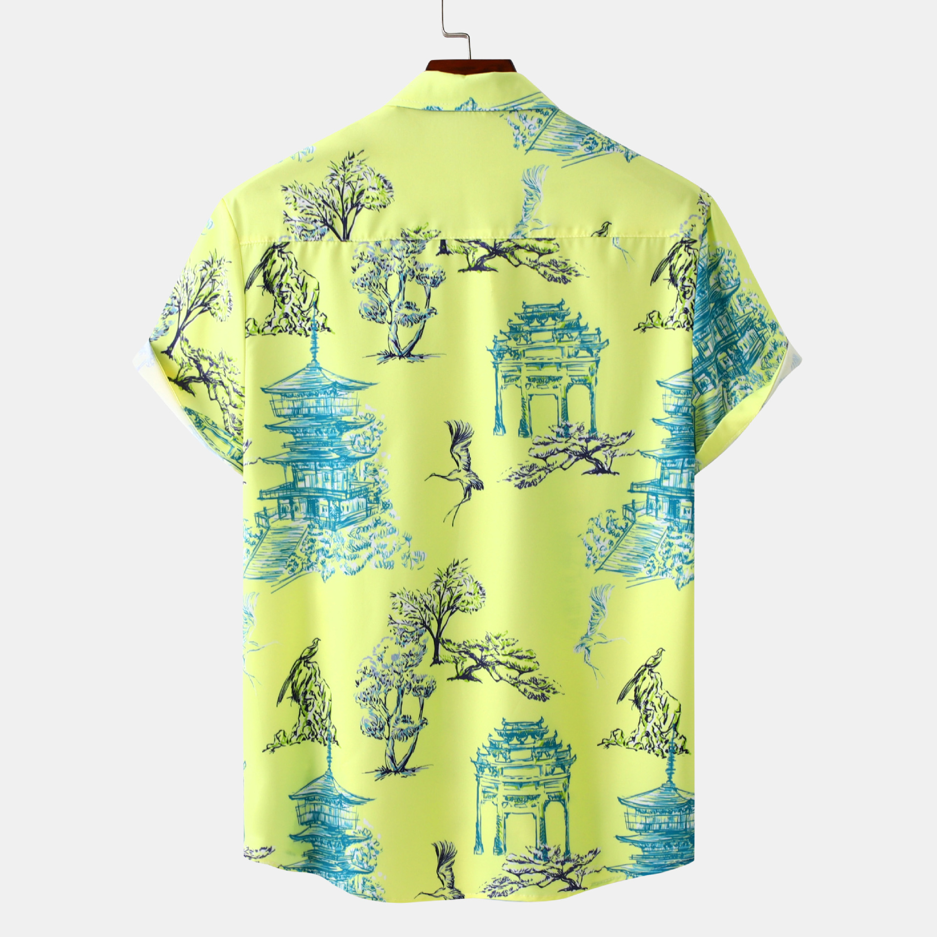 Men's Plus Size Printed Casual Short Sleeve Shirt