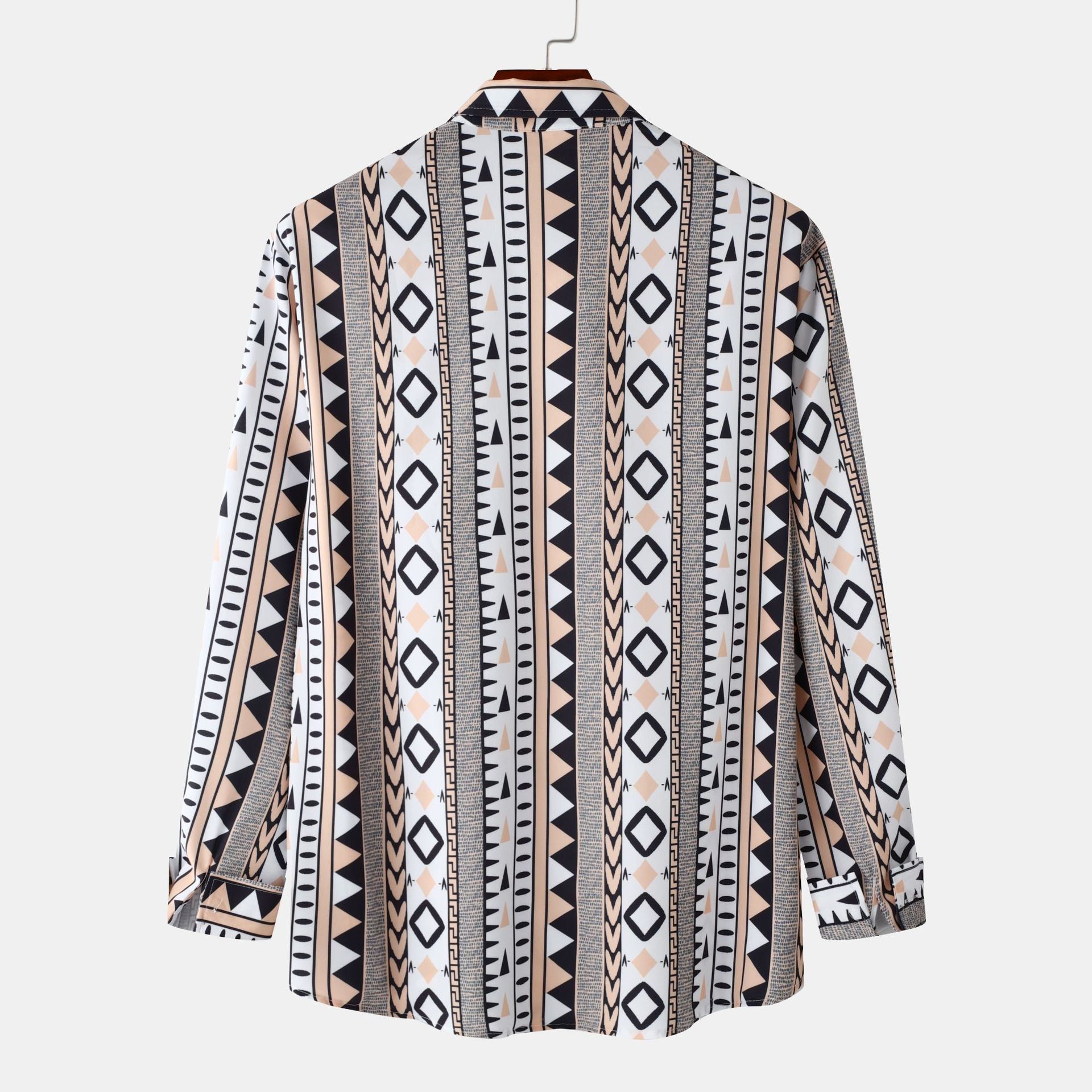 Men's Geometric Print Long Sleeve Shirt