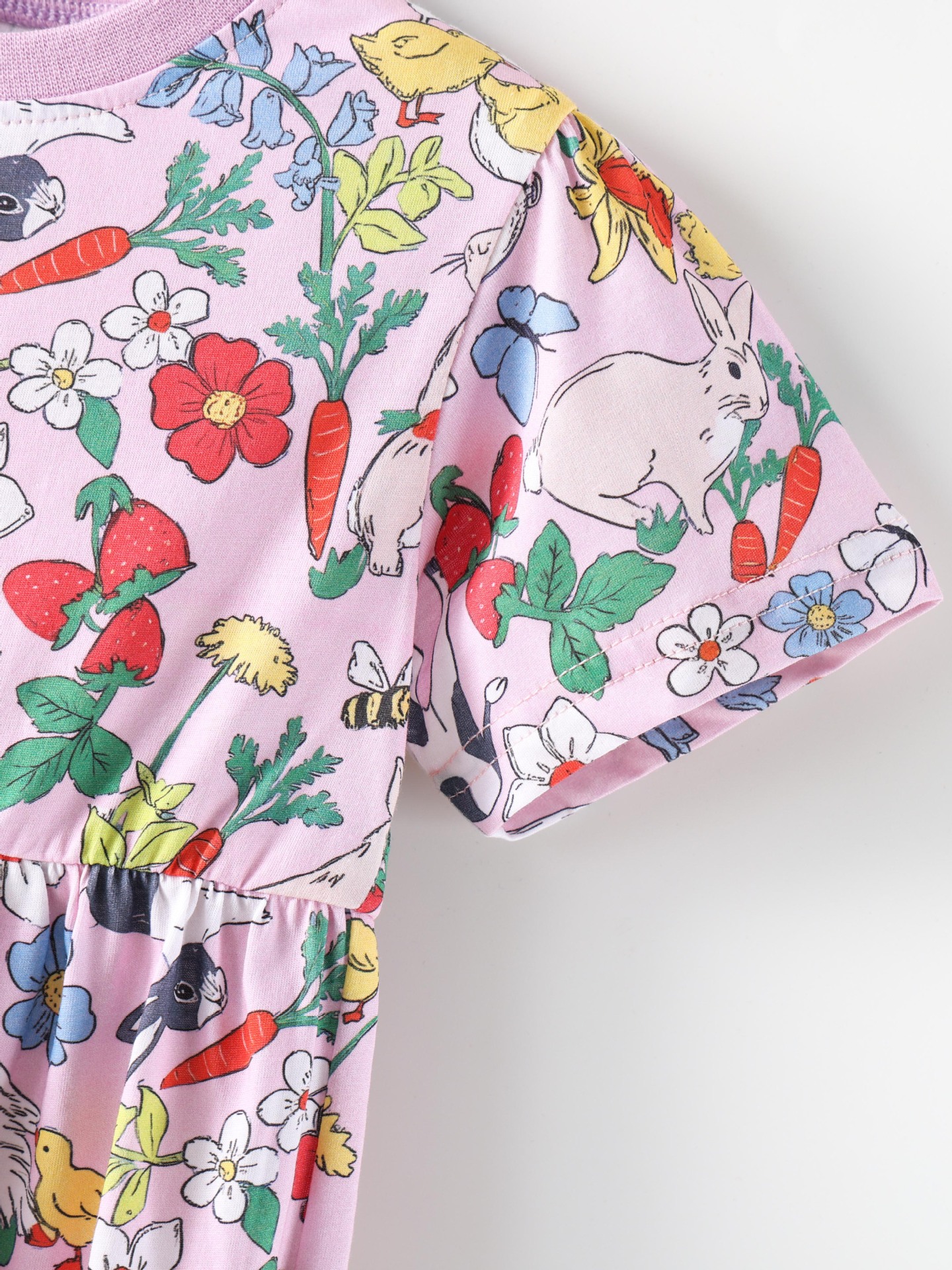 Children's Printed Round Neck Dress 4