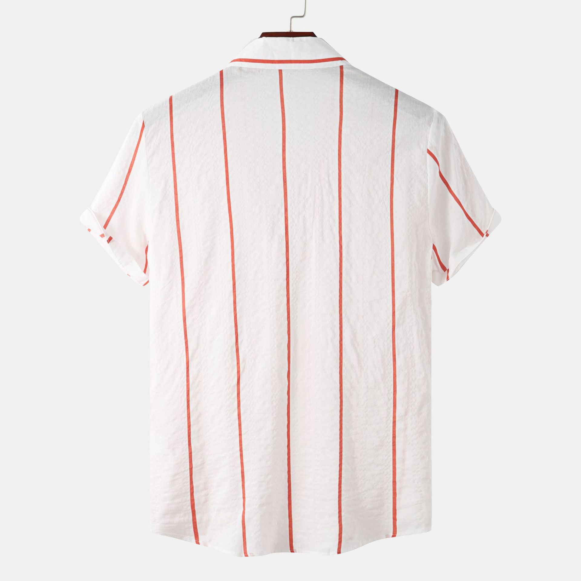 Men's Plus Size Casual Striped Short Sleeve Button Down Shirt