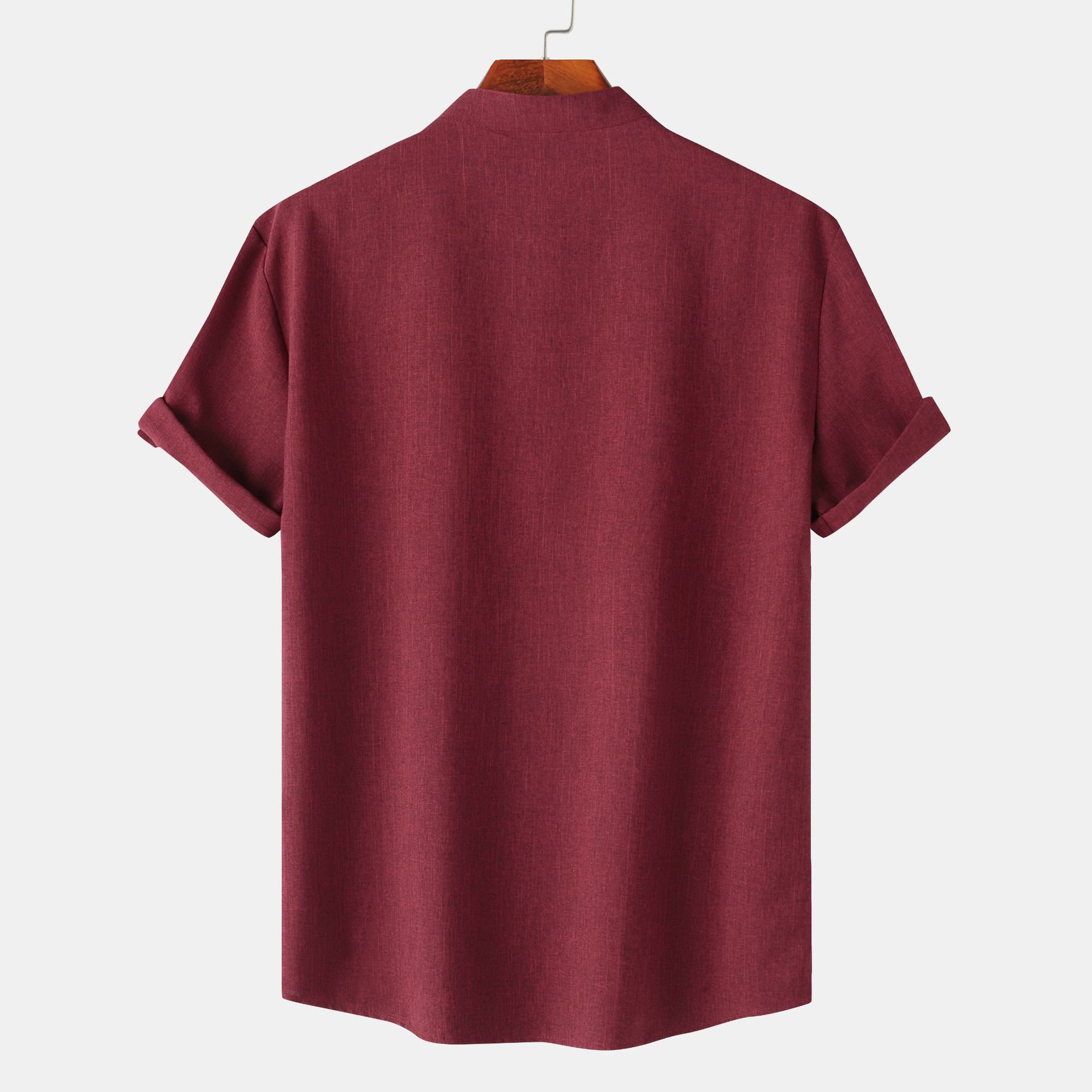 Men's Button Detail Short Sleeve Blouse