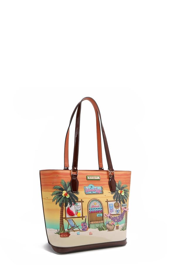 Tropical Beach House Print Shopper Bag