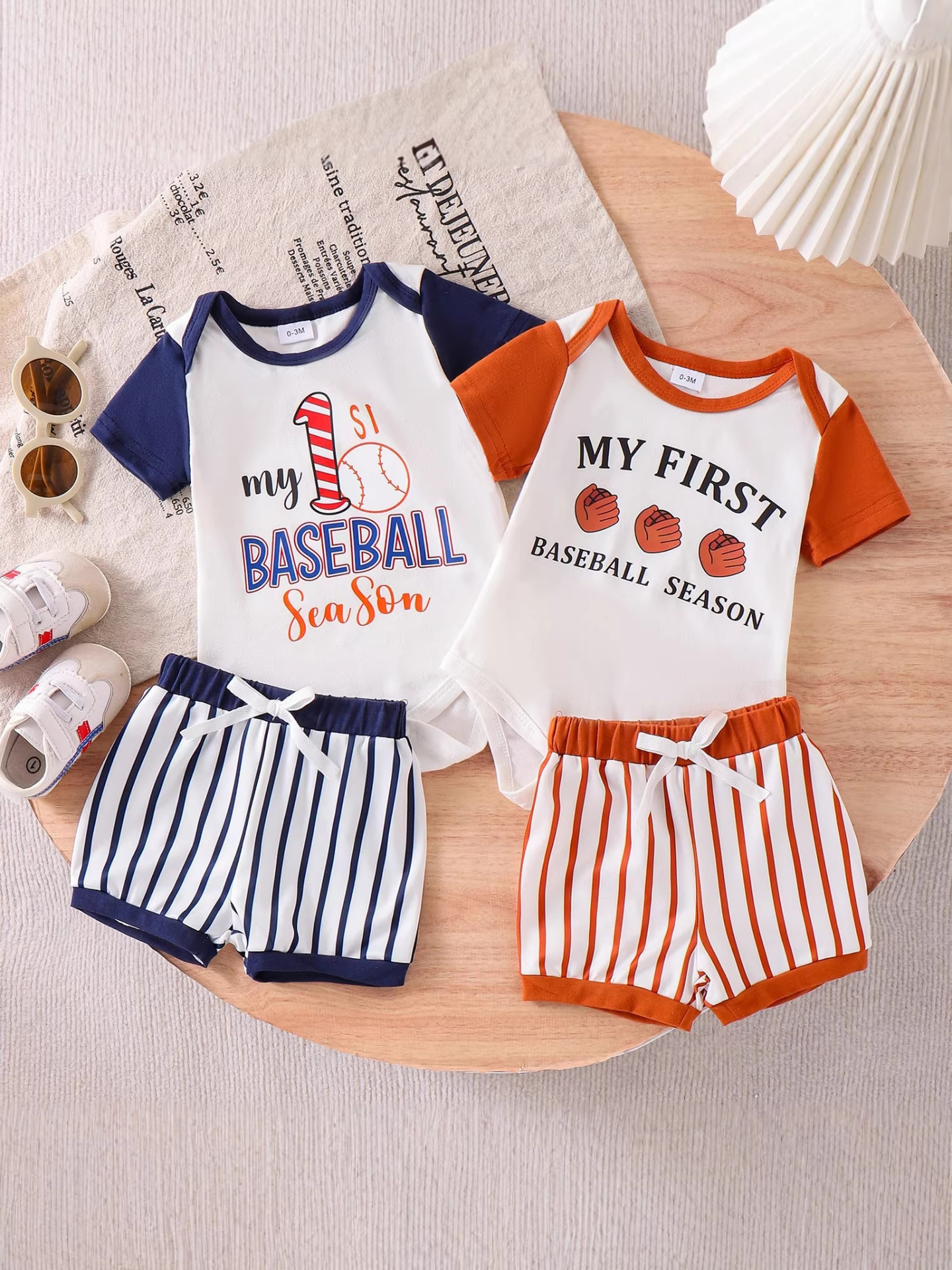 Children's My First Baseball Season Bodysuit and Shorts Set
