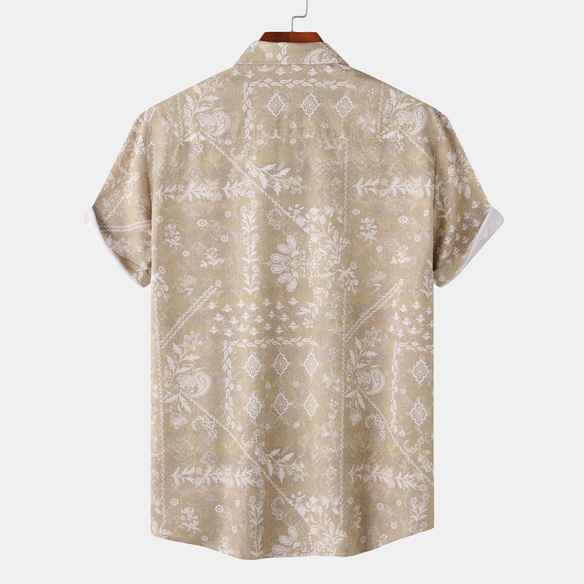 Men's Printed Short Sleeve Button-Up Shirt