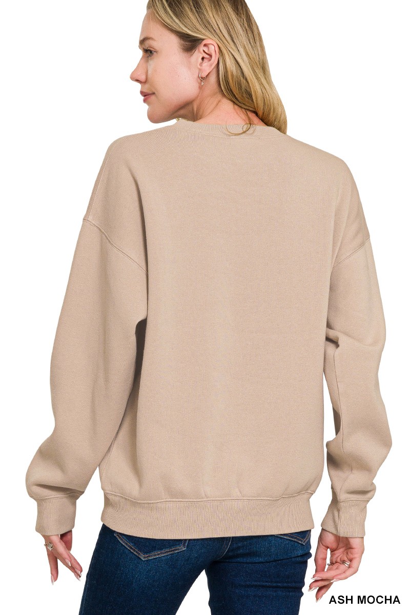 Fleece Crewneck Long Sleeve Sweatshirt