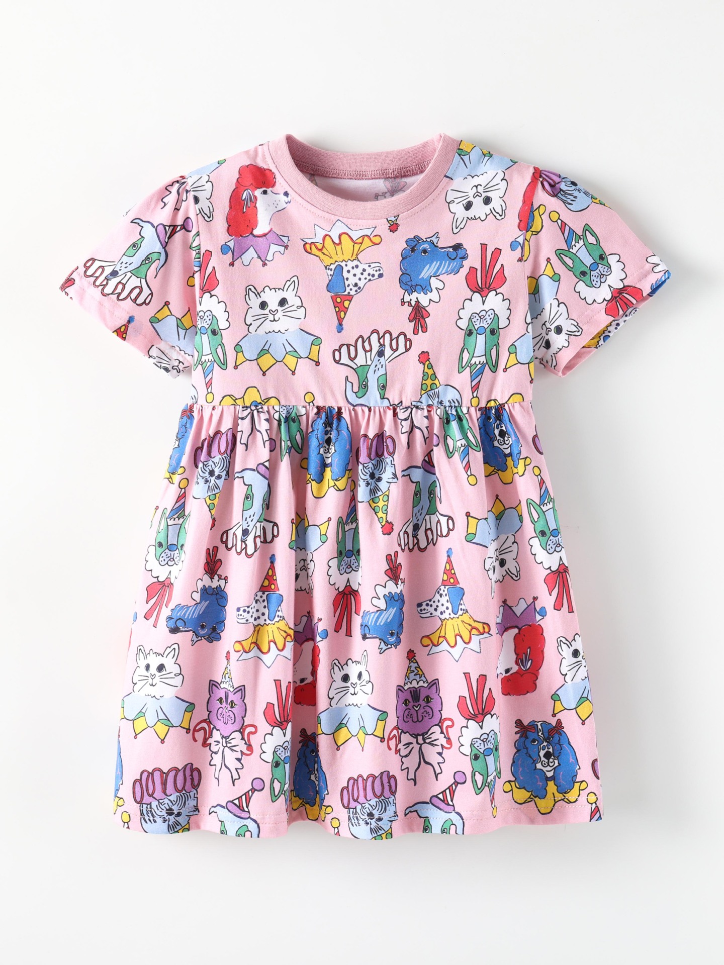 Children's Cartoon Print Short Sleeve Dress 2