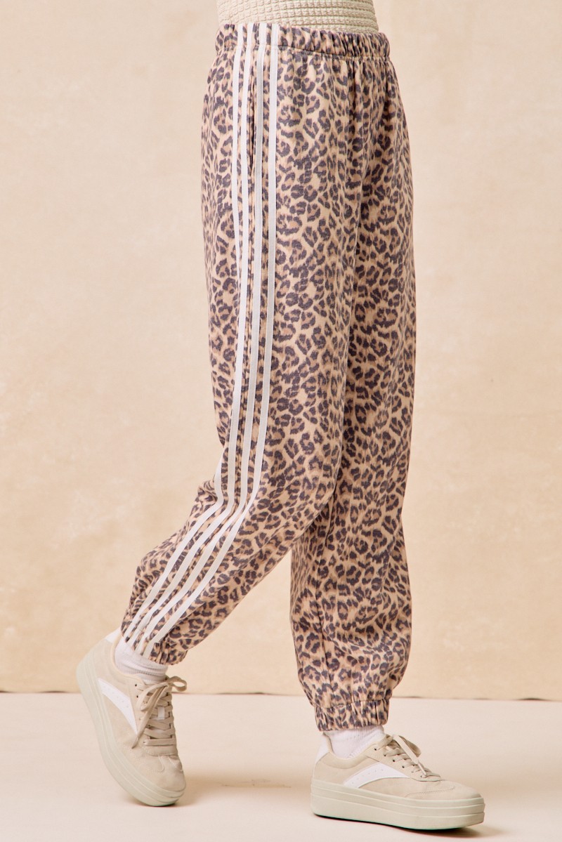 Side Lines Leopard Track Pants