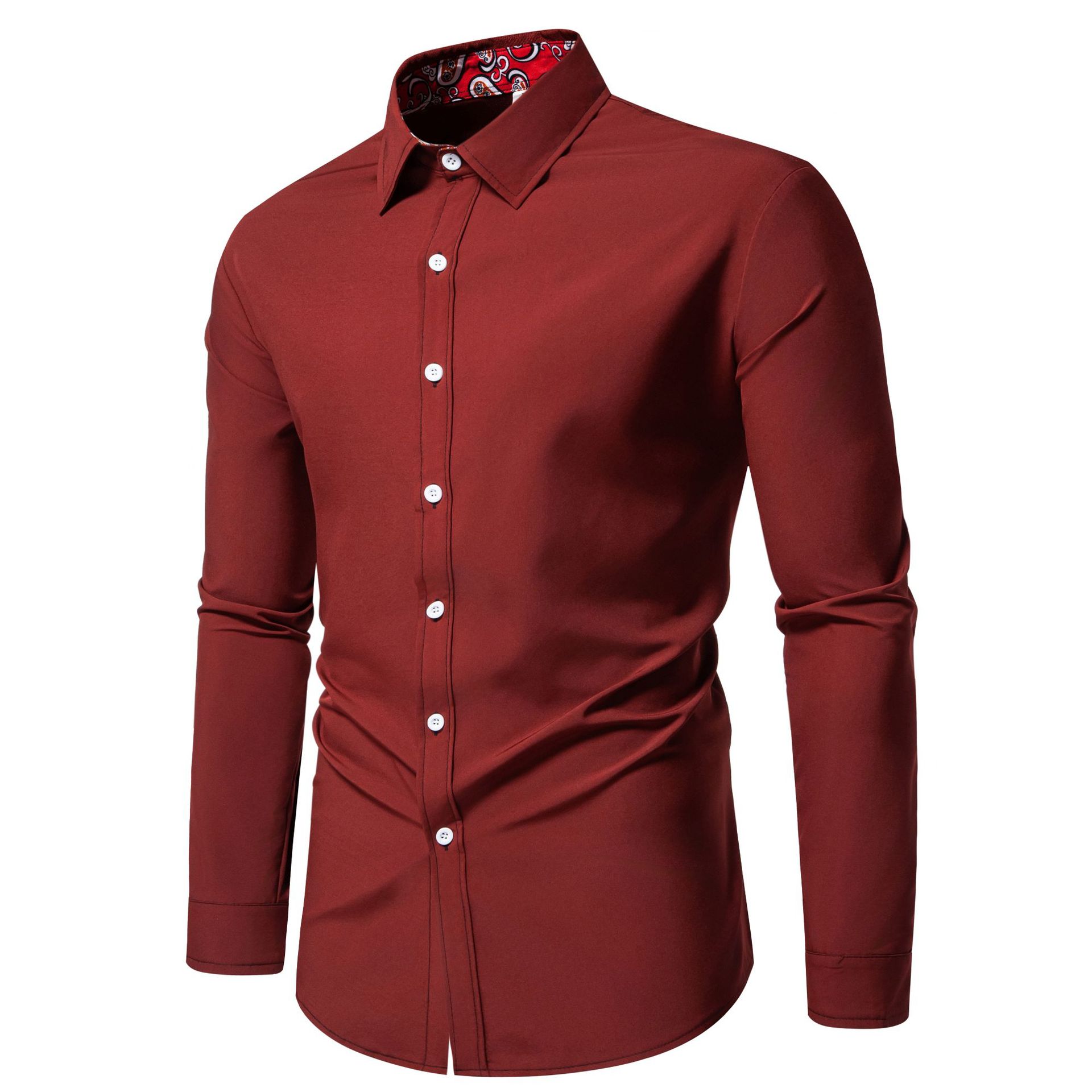 Men's Casual Button-Down Shirt with Cuff Detail