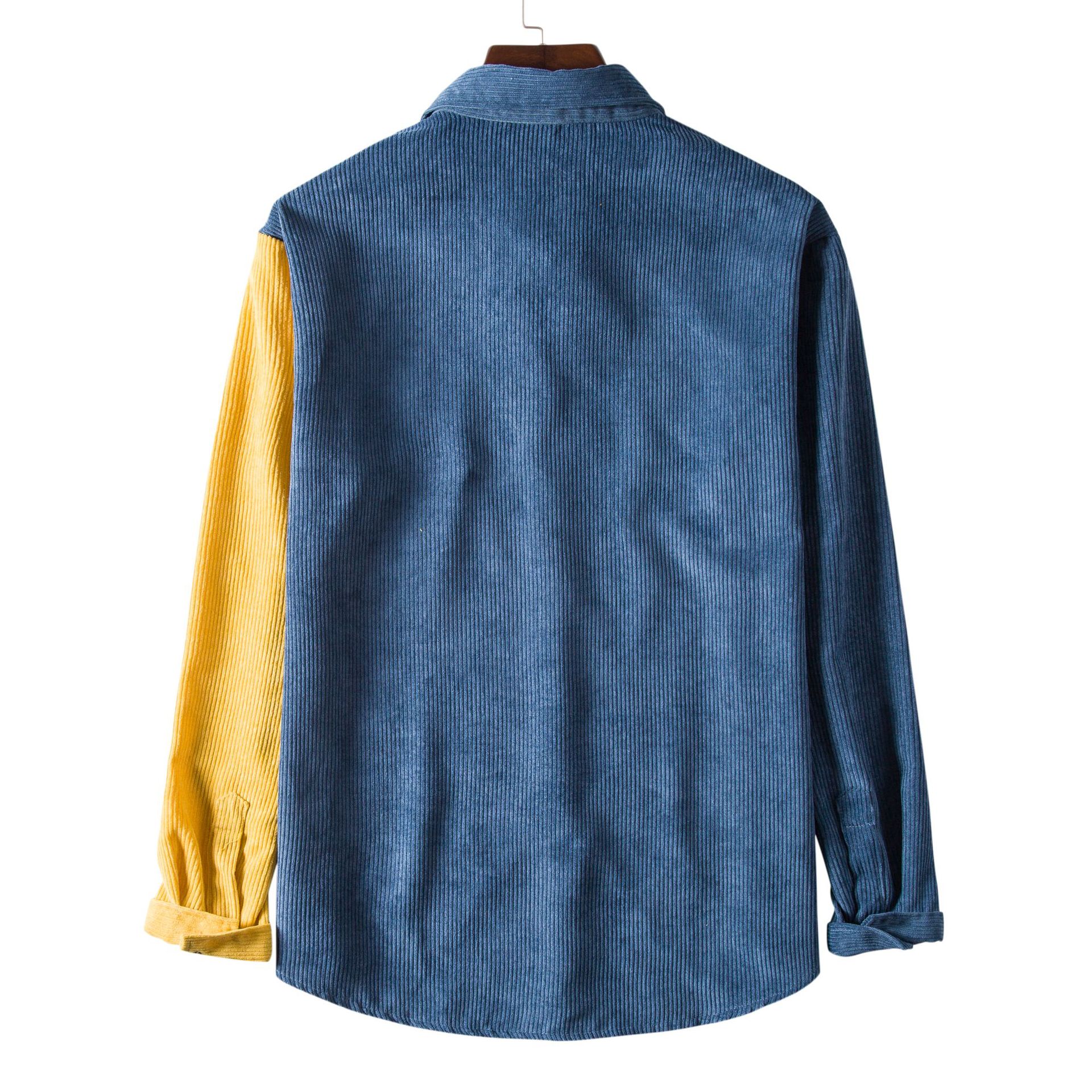 Men's Plus Size Two Tone Long Sleeve Shirt