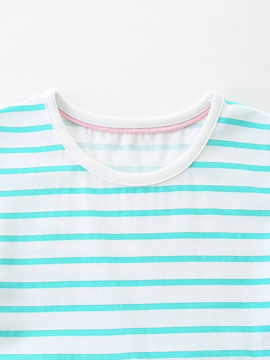 Children's Striped Turtle and Fish Embroidered Dress 3