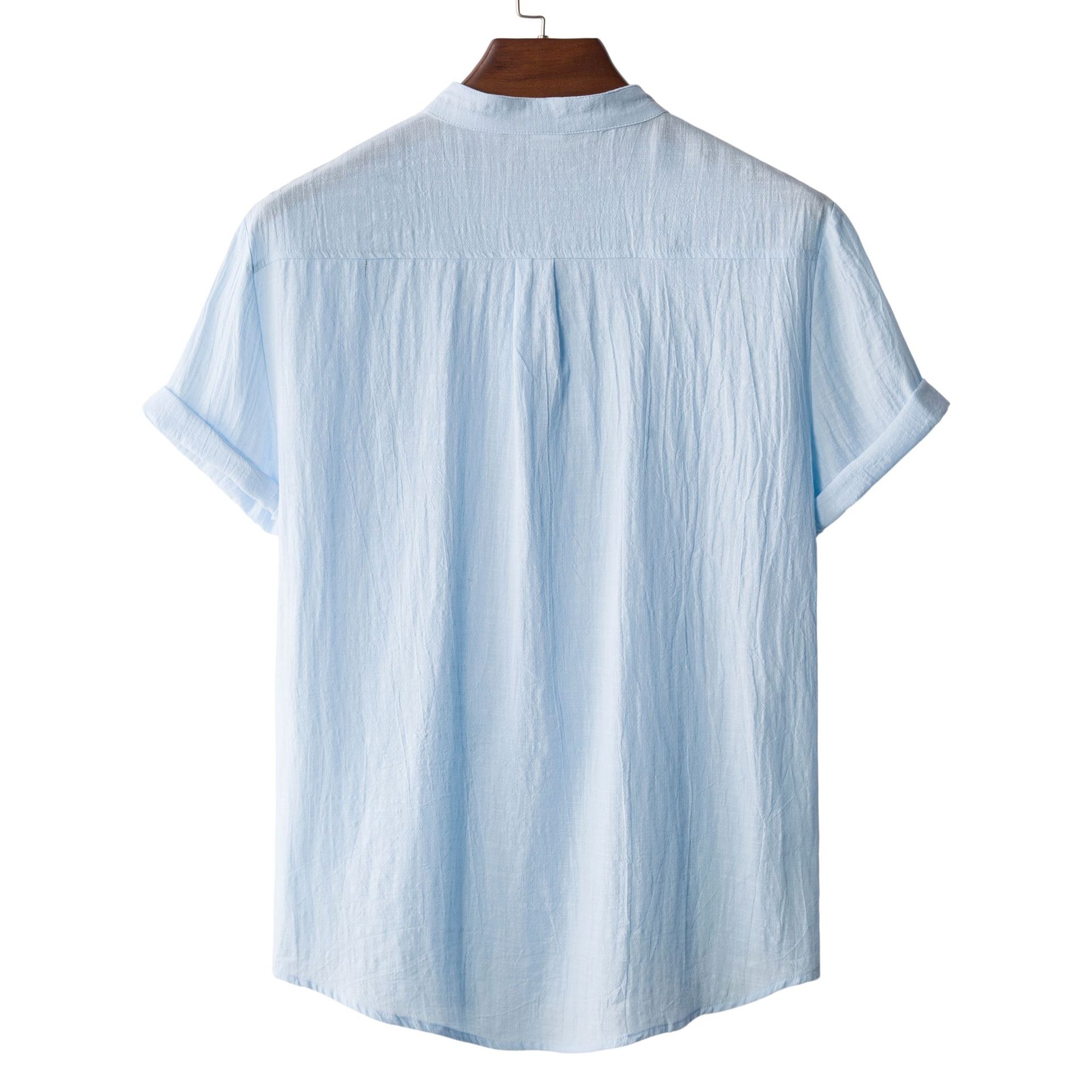 Men's Plus Size Textured Short Sleeve Blouse