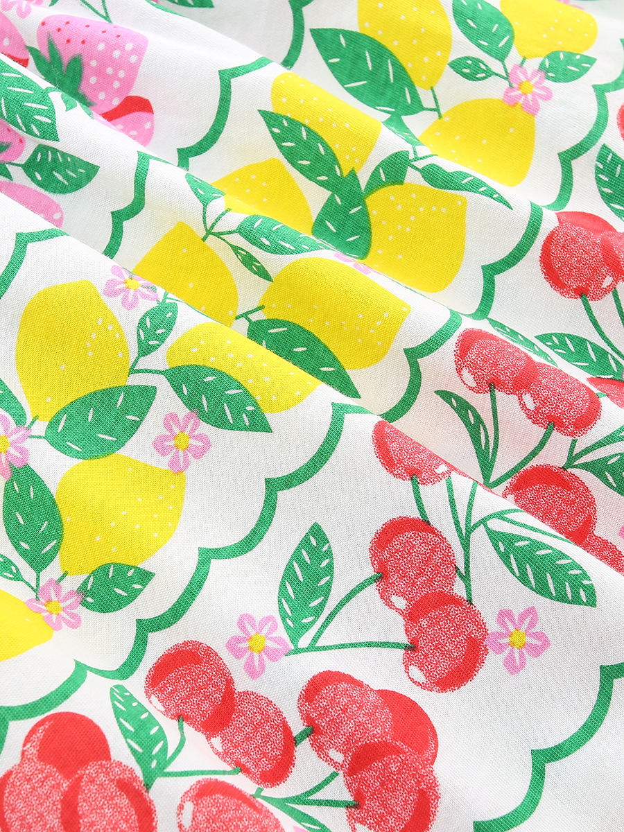 Children's Fruit Print Tiered Dress 4