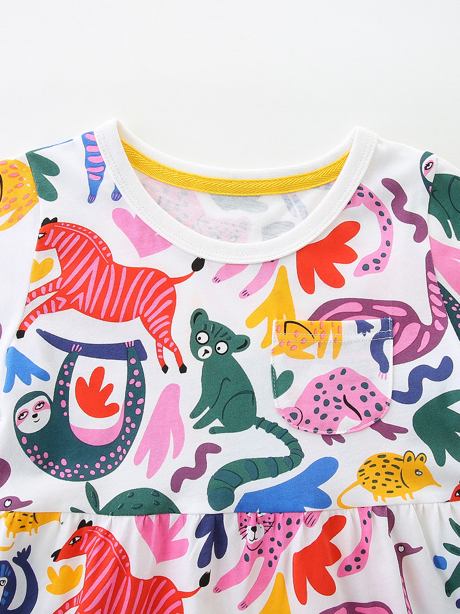 Children's Animal Print Short Sleeve Dress 3