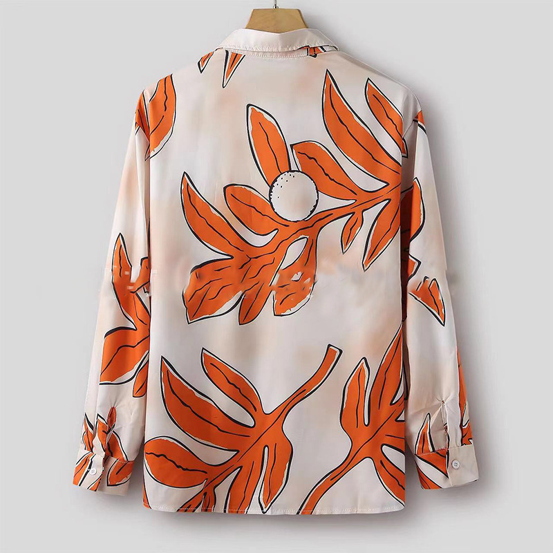 Men's Full Size Printed Button Up Long Sleeve Shirt Plus Size